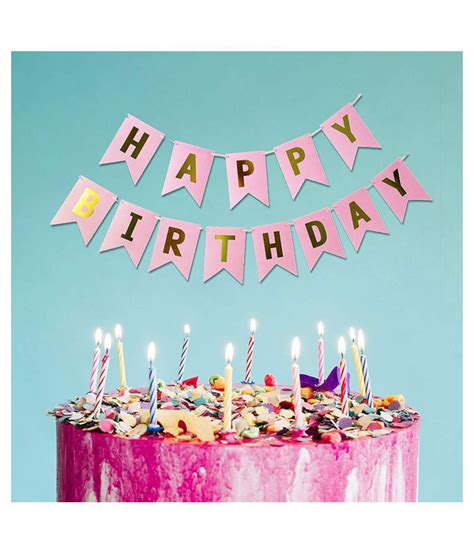 Pink Happy Birthday Balloons For Decoration Premium Birthday Banner