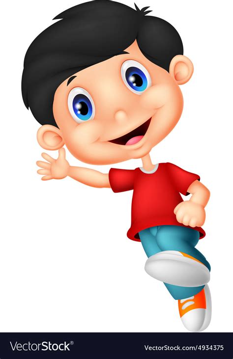 Happy Little Boy Cartoon Royalty Free Vector Image