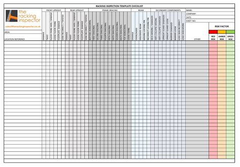 Free Warehouse Racking Inspection Checklist Templates Printable Pdf American Templates