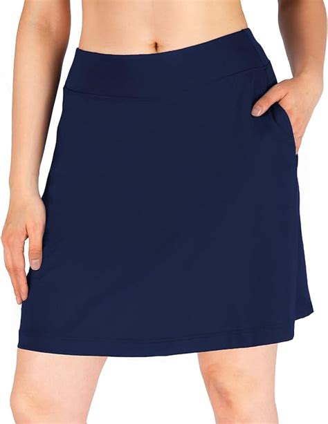 Yogipace Womens 4 Pockets Uv Protection 17 Long Tennis Running Skirt
