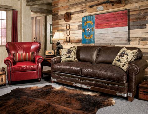 Rustic Brown Leather Sofa Made In Usa Rancho Rustic Brown Buckskin