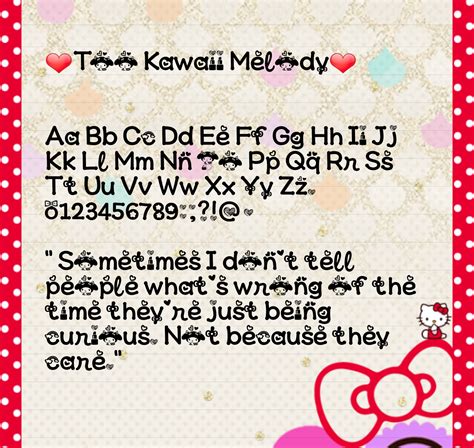My Kawaii Fonts ♡too Kawaii Melody♡