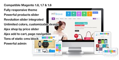 Brave - MultiPurpose Flat Responsive Magento Theme | Magento themes, Magento, Responsive theme
