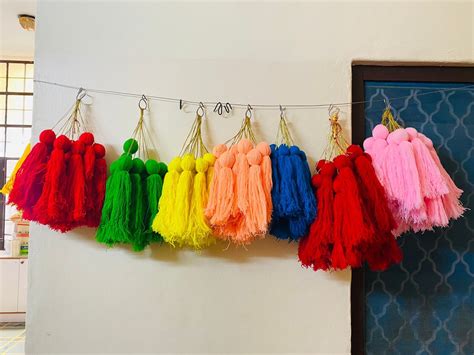 25 Tassels Free Shipping Multicolor Indian Wedding Decoration Etsy Uk