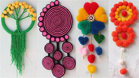 6 Easy Wall Hanging Craft Ideas With Wool Youtube