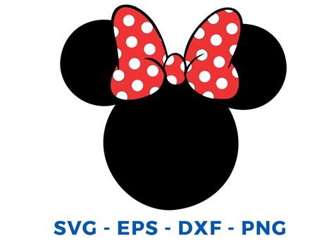 Minnie Mouse Head Svg Dxf Png Vector Cut File Cricut Design