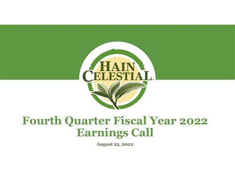The Hain Celestial Group Inc 2022 Q4 Results Earnings Call
