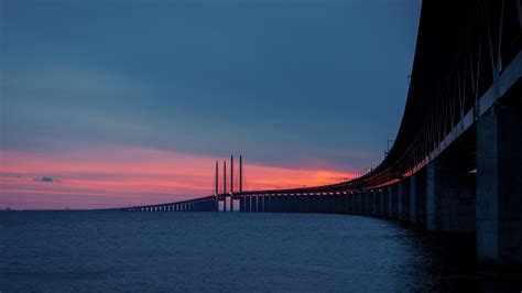 Wallpaper Landscape Lights Ship Sunset Sea Architecture Water