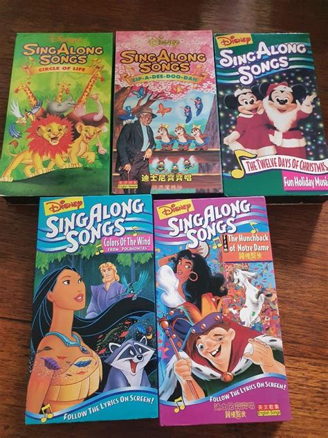 Lot Vtg Disney Sing Along Songs Vhs Tapes Mickey Mouse Lion King