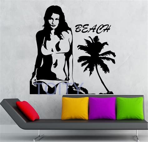 Buy Hot Sexy Girl Wall Decals Relax Beach Tourism