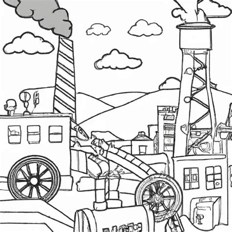 10 Desenhos da Revolução Industrial para Imprimir e Colorir