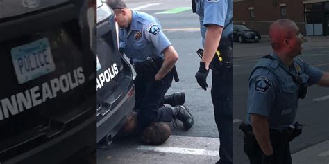 Video Minneapolis Police Officer Kneels On Black Man Who Later Died