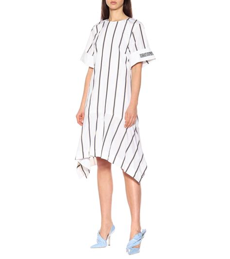 Calvin Klein 205w39nyc Striped Cotton Poplin Midi Dress Mytheresa Cotton Poplin Midi
