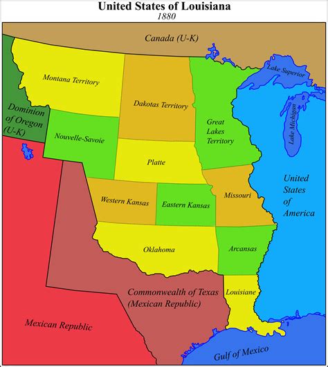 United States of Louisiana (1880) : r/imaginarymaps