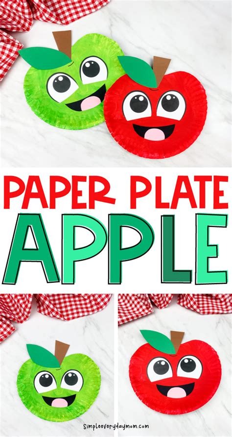 Paper Plate Apple Craft For Kids Free Template