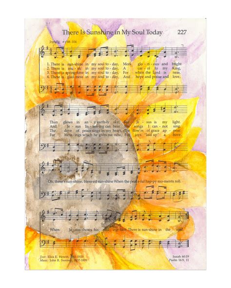 Printable Sunflower Watercolor There Is Sunshine In My Soul Etsy