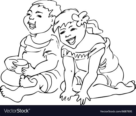 Laughing Playing Children Royalty Free Vector Image