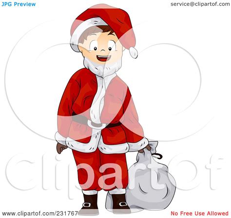 Royalty Free Rf Clipart Illustration Of A Boy In A Santa