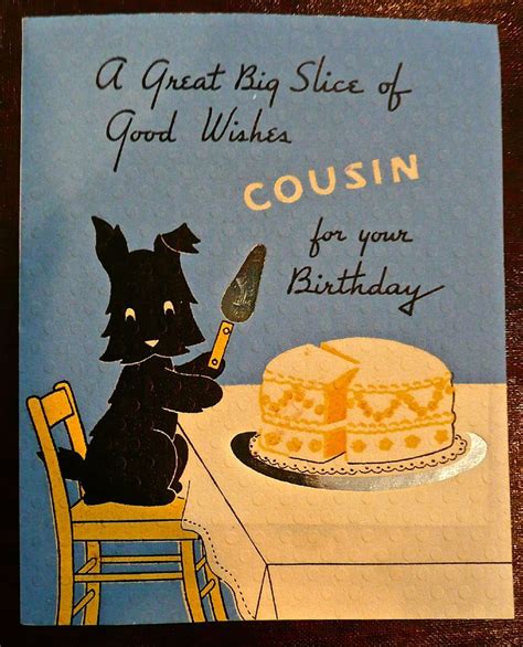 Vintage Birthday Card Scottie Dog Silver Foil Highlightd Happy