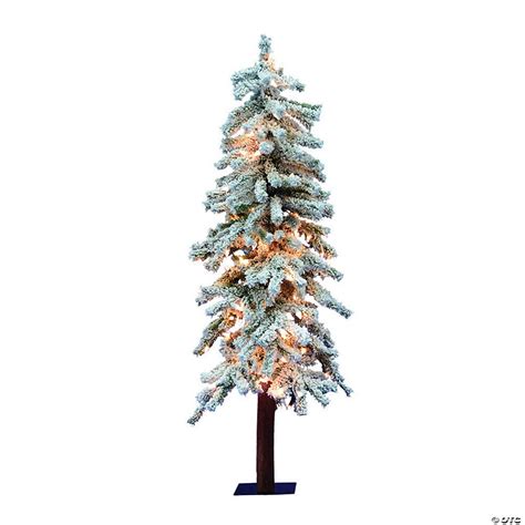 Vickerman 4 Flocked Alpine Christmas Tree With Clear Lights Oriental