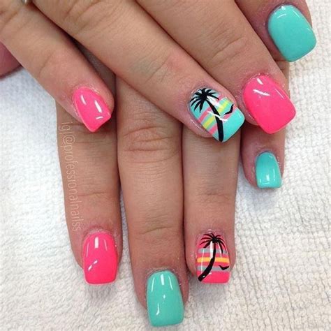 Easy Diy Summer Nails Independence Day Funsummernailcolors Tropical