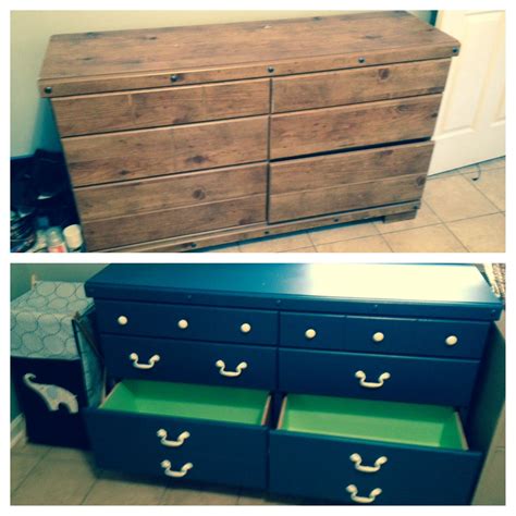Before And After Of A Thrift Store Dresser Repurposed Furniture Diy