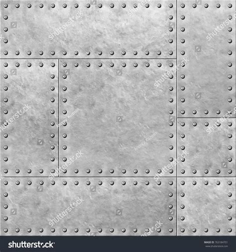 Armored Metal Plates With Rivets Seamless Background Or Texture 3d