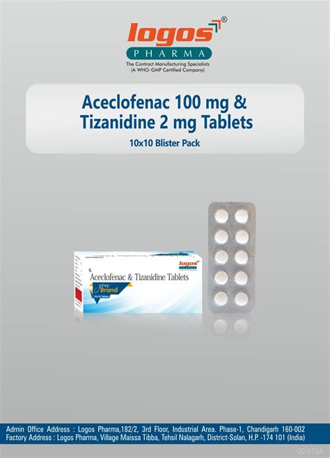 Aceclofenac 100 Mg Tizanidine 2 Mg Tablet Logos Pharma
