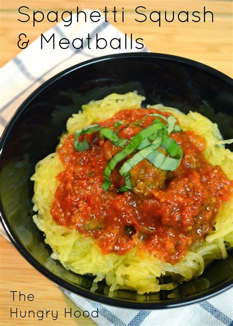 The Hungry Hood Spaghetti Squash And Meatballs