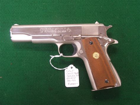 Colt Series 70 M1911A1 Nickel Plate... for sale at Gunsamerica.com