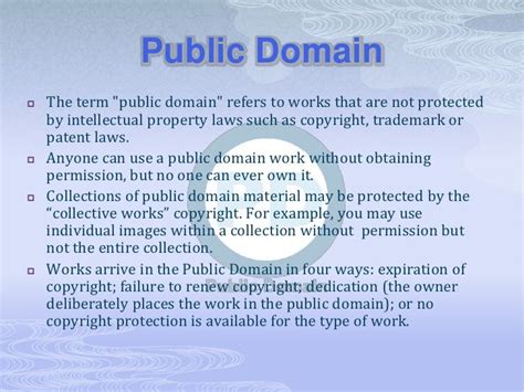 Copyright Law Fair Use Creative Commons And The Public Domain