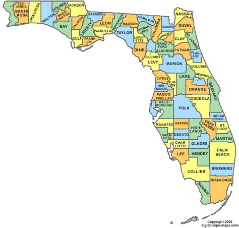 Florida County Map City County Map Regional City