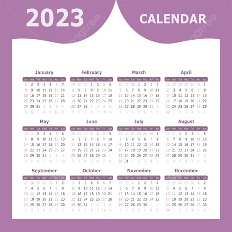2023 Calendar Planner Vector Hd Png Images 2023 Orange Purple Calendar