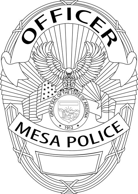 OFFICER MESA POLICE BADGE VECTOR FILE Black white vector out | Inspire