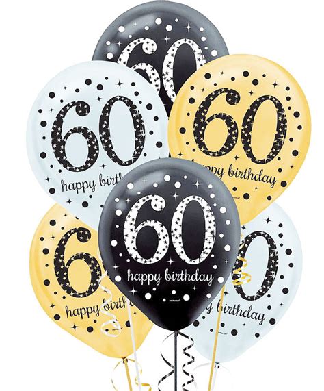 The Magic Balloons Happy 60th Birthday Balloons Pack Of30 Pcs