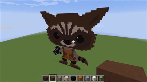 Minecraft Pixel Art Rocket Raccoon Youtube