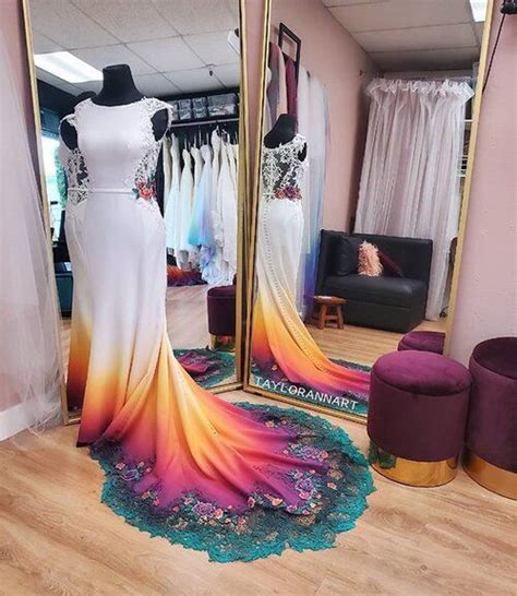 Bridal Gowns Colored By Taylor Ann Art Gallery Ombre Wedding Dress