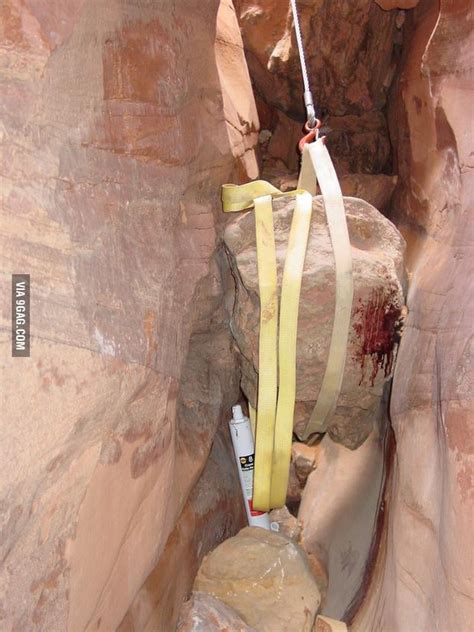 Photo Aron Ralston Took After Cutting His Arm Off To Escape A Boulder
