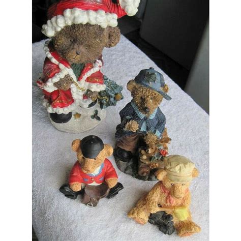 4 Bear Figurine Statues Santa Lady Poppins Take Me Home Teddies Luke