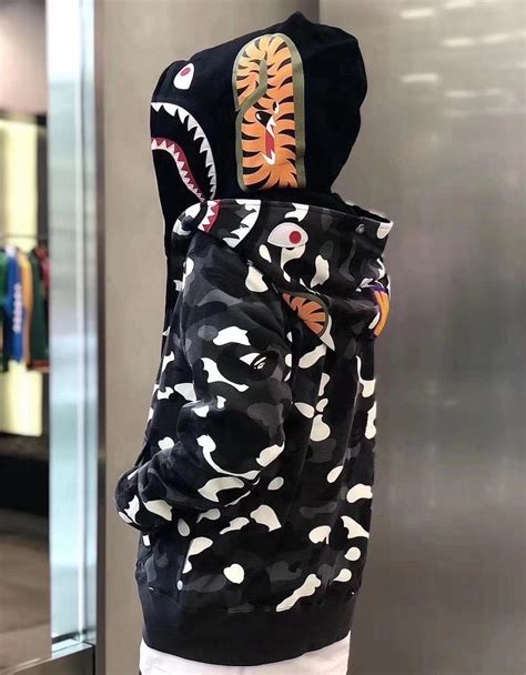 11 Bape Double Hood Glow In Dark Shark Hoodie