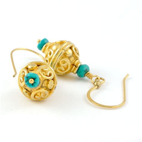 Turquoise Vermeil Gold Filled Earrings