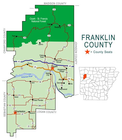 Franklin County Map Encyclopedia Of Arkansas