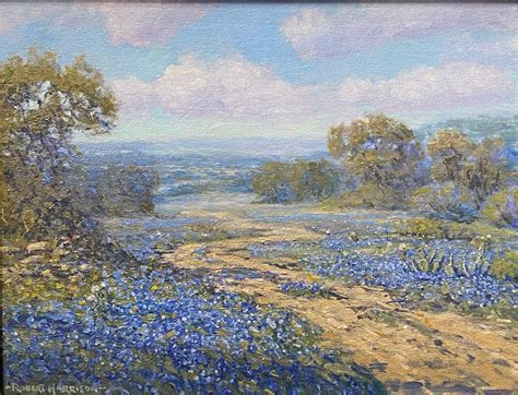 Robert Harrison Country Road Bluebonnets Texas Hill Country 3351