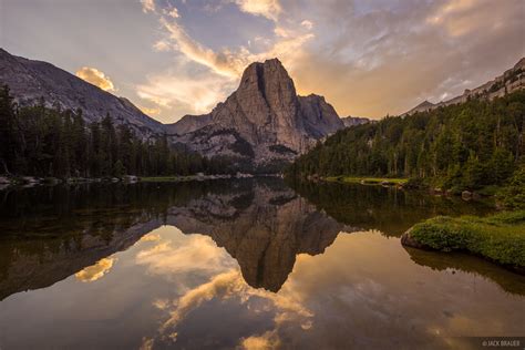 Cathedral Sunset Reflection Wind River Range Wyoming Mountain