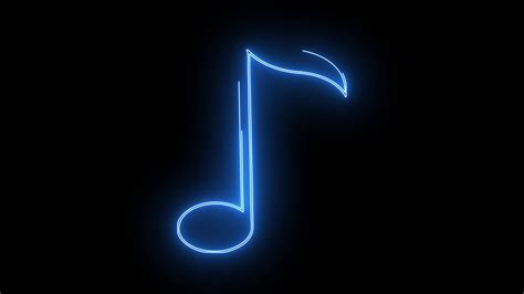 Musical Note Logo Animation With Glowing Neon Lines 30192101 Stock