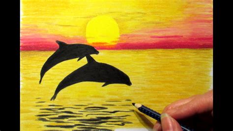 These are the pencils i used for this project: Landscape in Colored Pencil: Sunset and 2 Dolphins Drawing ...