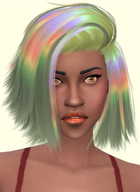 Sims 4 Rainbow Hair Cc