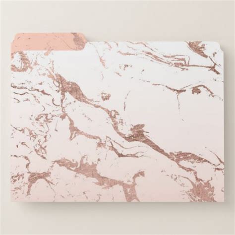 pink blush white ombre gradient rose gold marble file folder zazzle