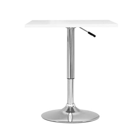 Corliving Daw 610 T Adjustable Height Square Bar Table In White Wood