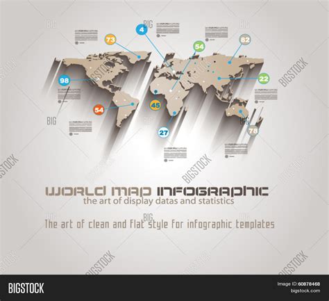 World Map Infographic Vector And Photo Free Trial Bigstock